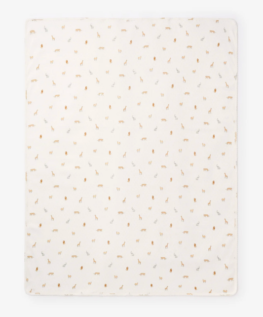 Safari Print Organic Cotton Pointelle Baby Blanket