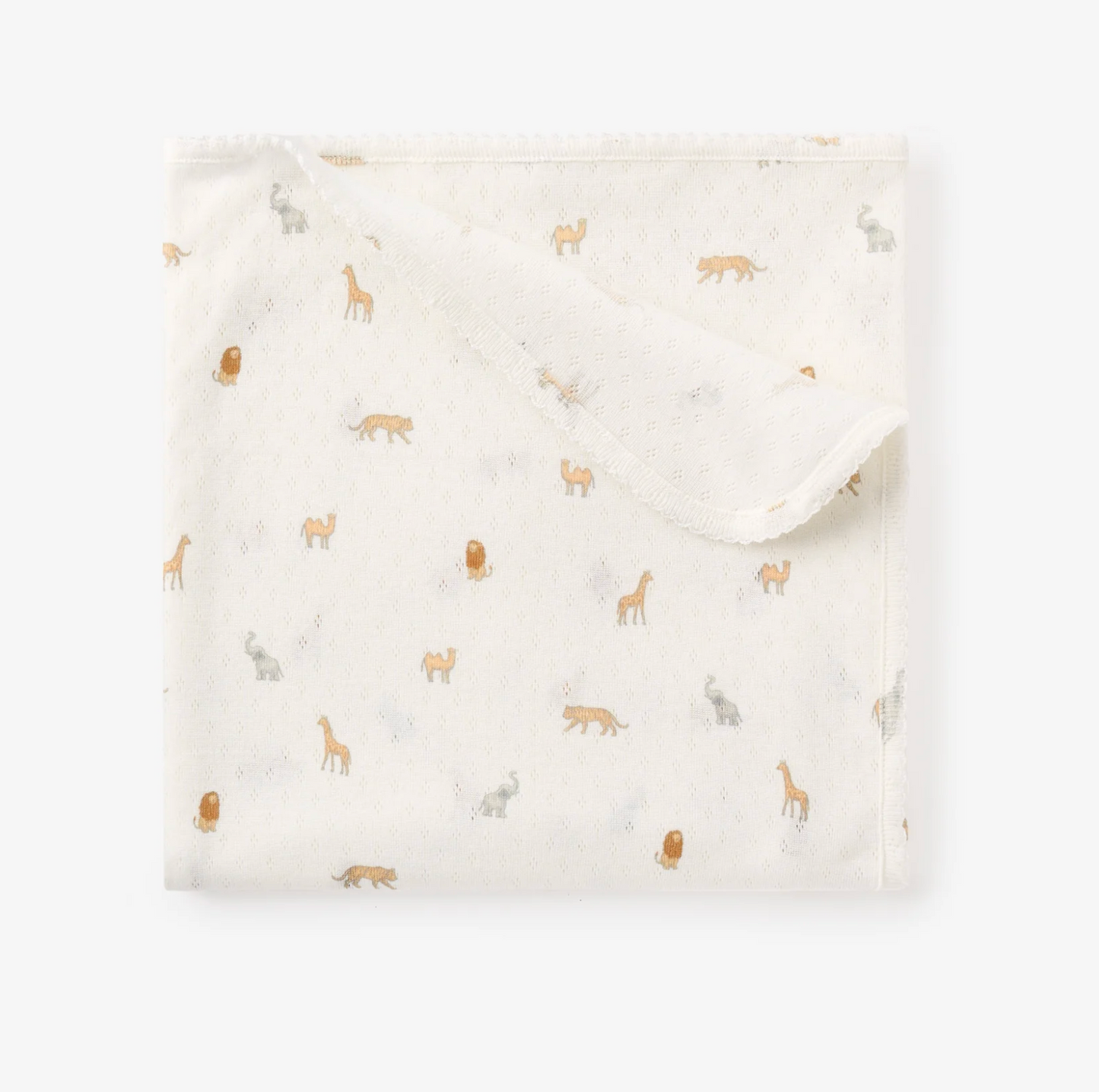 Safari Print Organic Cotton Pointelle Baby Blanket